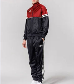 TUTA COMPLETA UMBRO UOMO ACETATA CON ZIP BICOLOR BORDEUX/BLU