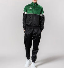 Carica l&#39;immagine nel visualizzatore di Gallery, TUTA COMPLETA UMBRO UOMO ACETATA CON ZIP BICOLOR VERDE/NERA