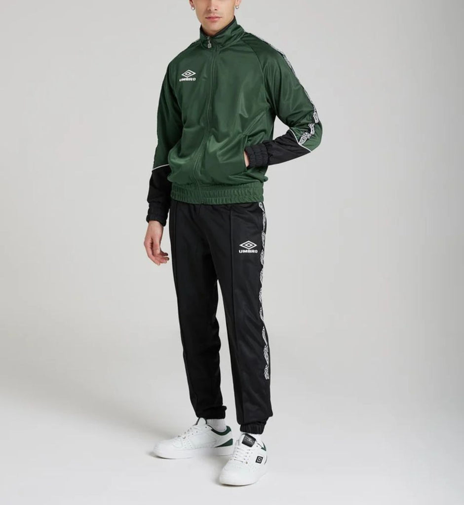 TUTA COMPLETA UMBRO UOMO ACETATA  CON ZIP CON BANDA LATERALE