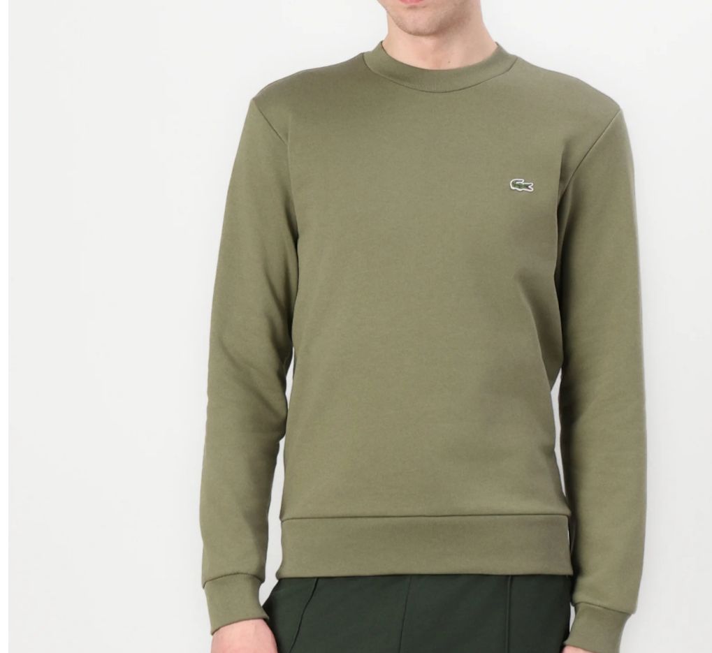 FELPA LACOSTE GIROCOLLO CON LOGO LATO CUORE CUCITO