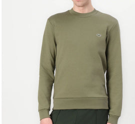 FELPA LACOSTE GIROCOLLO CON LOGO LATO CUORE CUCITO