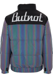 GIUBBINO BUTNOT UOMO PIUMINO CON BANDA NERA SCRITTA LATO CUORE E SPALLE CATERINFRANGENTE