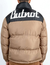 GIUBBINO BUTNOT UOMO PIUMINO CON BANDA NERA SCRITTA LATO CUORE E SPALLE