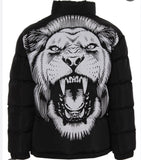 GIUBBINO BUTNOT UOMO PIUMINO CON LEONE RETRO STAMPATO