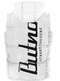 SMANICATO BUTNOT UOMO PIUMINO CON SCRITTA LUNGO SCHIENA E CAPPUCCIO