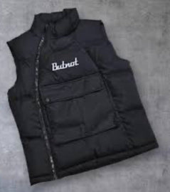 SMANICATO BUTNOT UOMO PIUMINO CON SCRITTA LATO CUORE CERNIERA TRASVERSALE