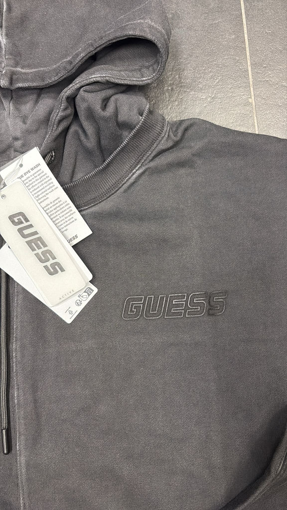 FELPA GUESS CON CAPPUCCIO E SCRITTA PLASTIFICATA LATO CUORE OVER