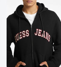 Carica l'immagine nel visualizzatore di Gallery, FELPA GUESS CON CAPPUCCIO E ZIP E LOGO CENTRALE COLORATO CON PELUCHE