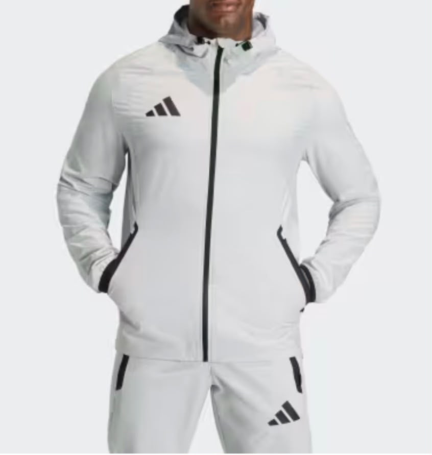 TUTA COMPLETA ADIDAS CON CAPPUCCIO E CERNIERE NERE