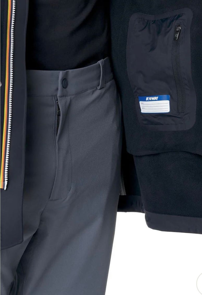 GIUBBINO K-WAY THOMAS BONDED CON CAPPUCCIO E LOGO GOMMATO