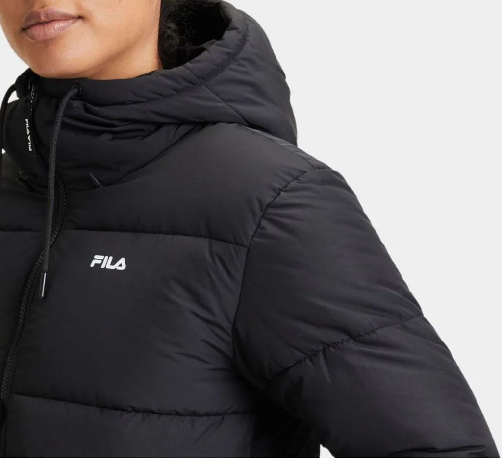 GIUBBINO FILA DONNA PIUMINO CON CAPPUCCIO LOGO LATO CUORE STAMPATO