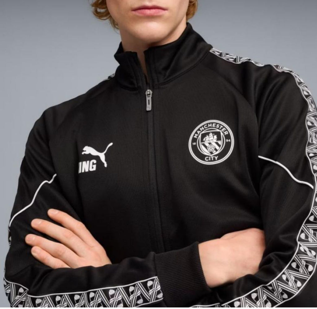 TUTA COMPLETA MANCHSTER CITY UOMO TERMICO  BANDA BIANCO-NERO