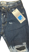 Carica l&#39;immagine nel visualizzatore di Gallery, JEANS CIANOTIC UOMO BAGGY CON SFUMATURA GAMBE E TOPPE