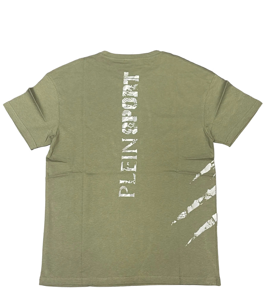 T-SHIRT PLEIN SPORT CON GRAFFI LATERALI E SCRITTA RETRO VERTICALE