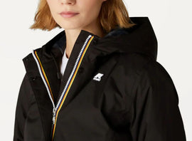 GIUBBINO KWAY DONNA TERMICO MARMOTTA LOGO CUORE BIANCO CON CAPPUCCIO E ZIP MULTICOLOR