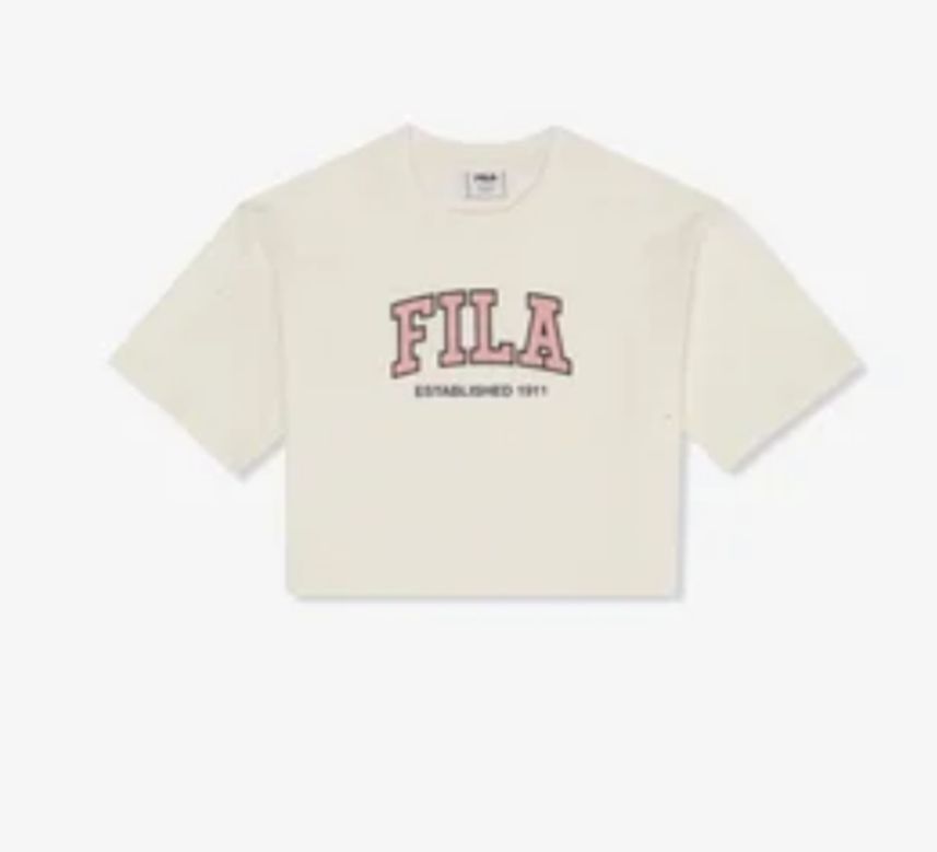COMPLETO FILA CON SCRITTA CENTRALE STAMPATA , T-SHIRT CROP TOP