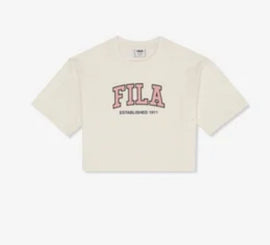 COMPLETO FILA CON SCRITTA CENTRALE STAMPATA , T-SHIRT CROP TOP