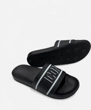 Carica l&#39;immagine nel visualizzatore di Gallery, CIABATTE ICON CON FASCIA E SCRITTA DOPPIA BLACK/WHITE