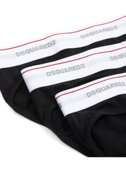 SLIP DSQUARED UOMO COTONE CON MOLLA E SCRITTA PICCOLA  BRIF TRIPACK
