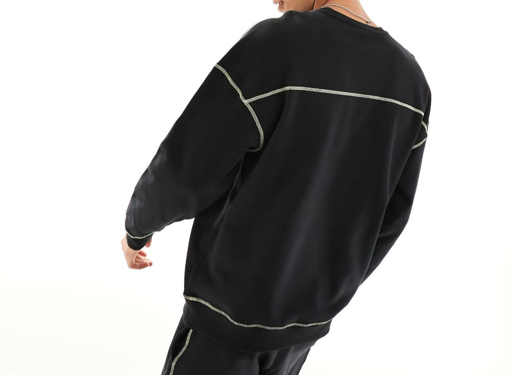 FELPA CALVIN KLEIN UOMO, COTONE , CON CUCITURE BIANCHE E SCRITTA CENTRALE