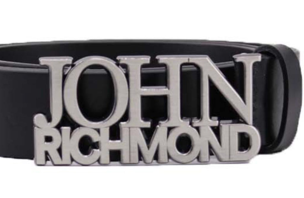 CINTURA RICHMOND CON SCRITTA JOHN RICHMOND ARGENTO