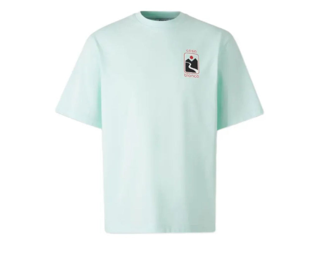 T-SHIRT CASABLANCA UNISEX COTONE QUADRO CON PAESAGGIO LATO CUORE E RETRO GRANDE