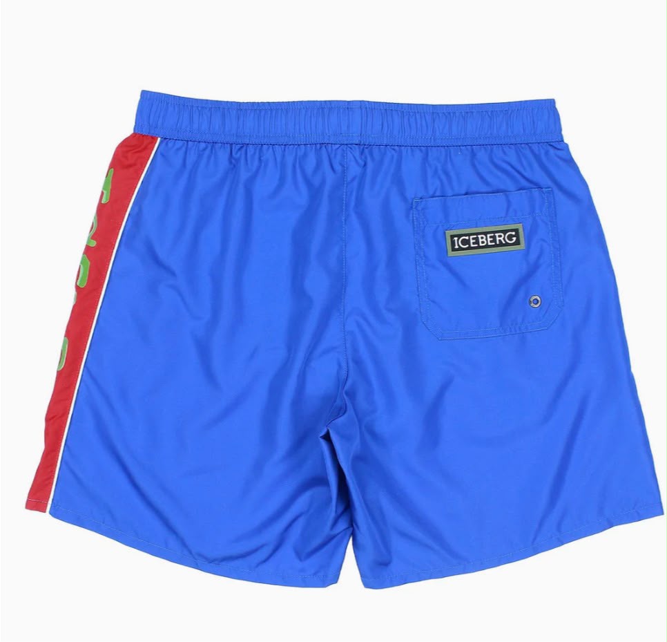 COSTUME ICEBERG CON FASCIA LATERALE COLORATA E SCRITTA