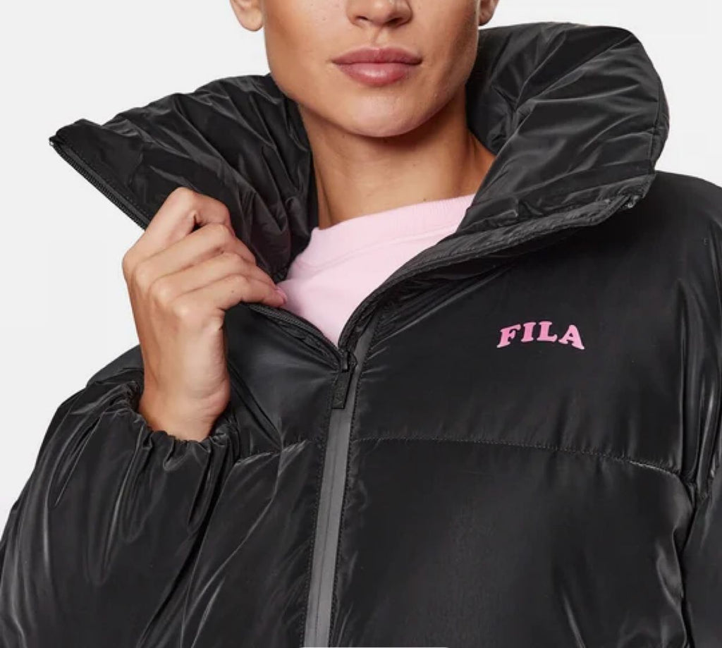 GIUBBINO FILA DONNA PIUMINO TASCHE E ZIP LOGO ROSA CUORE