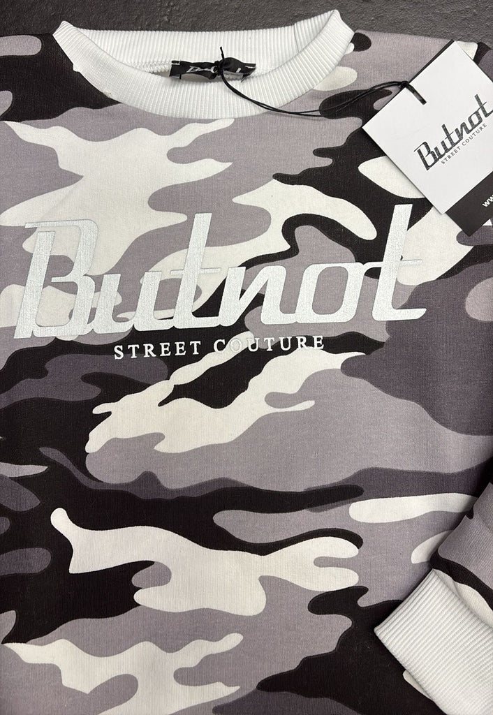 FELPA BUTNOT BAMBINO FELPATA CON SCRITTA CENTRALE E STAMPA MILITARE