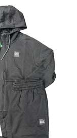 TUTA COMPLETA EA7 UOMO FELPATA CON CAPPUCCIO , LOGO LATO CUORE E RETRO