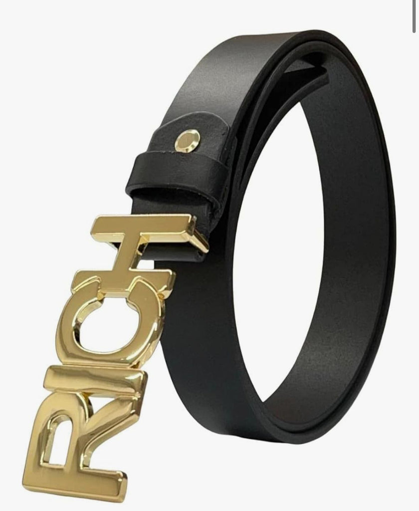 CINTURA RICHMOND CON SCRITTA ORO SULLA CHIUSURA