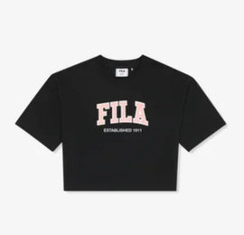 COMPLETO FILA CON SCRITTA CENTRALE STAMPATA , T-SHIRT CROP TOP