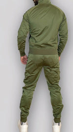 TUTA COMPLETA KAPPA UOMO ACETATA  BANDE VERDI E LOGO BIANCO