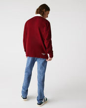 Carica l&#39;immagine nel visualizzatore di Gallery, POLO LACOSTE UOMO COTONE ,  COLLO E MANICA BIANCO, SCRITTA MANICA   E LOGO LATO CUORE CUCITO