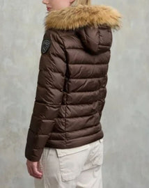 GIUBBINO BLAUER CON PELLICCIA E LOGO BRILLANTINATO