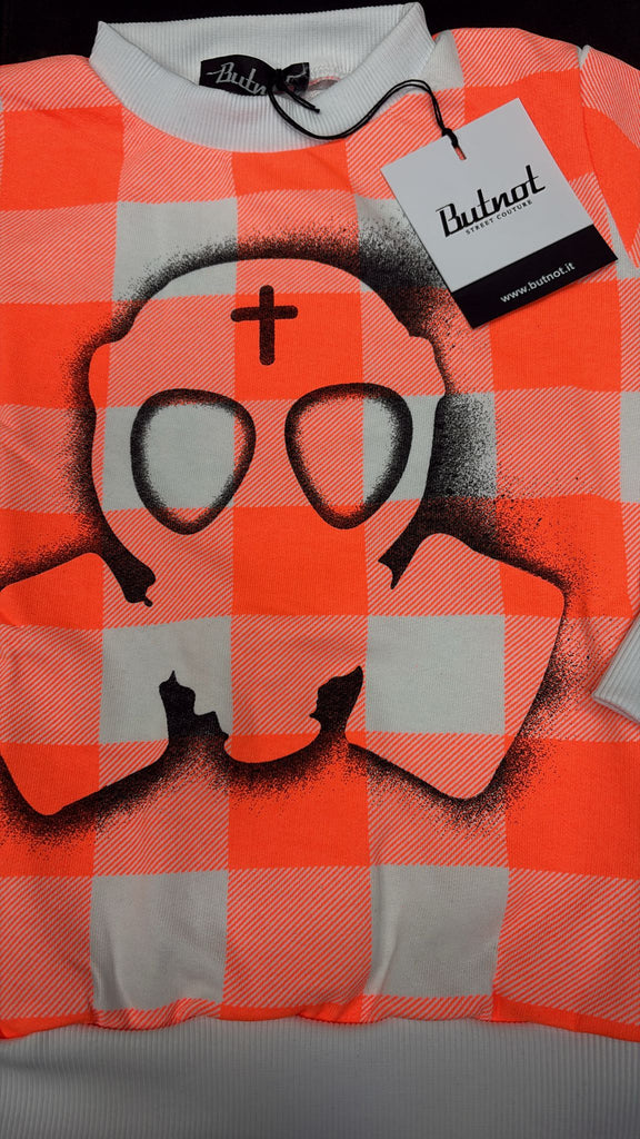 FELPA BUTNOT BAMBINO FELPATA CON TESCHIO BIANCO, GIROCOLLO