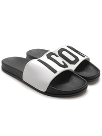 CIABATTE ICON CON FASCIA E INIZIALI NERO